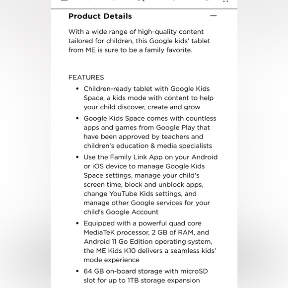 Google Kids Space 10” 64 GB Kids' Shatterproof Tablet w/ Bumper Case Kickstand - Picture 7 of 9